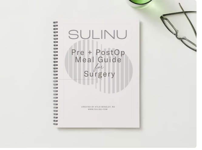A comprehensive pre and post op meal guide to assist you in maximizing nutrition both before and after your cosmetic surgery.